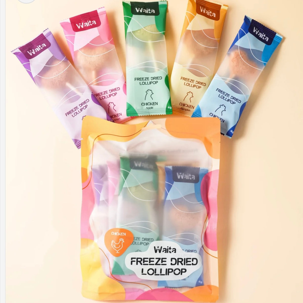 WAITA PET | FREEZE DRIED CHICKEN LOLLIPOP | 5 FLAVOURS